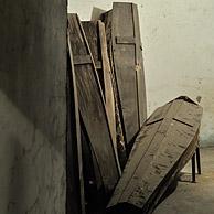Coffins at Fort Breendonk, Belgium