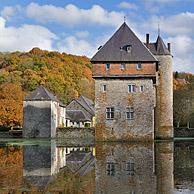 13th Century keep of Castle Carondelet at Crupet in the Ardennes, Belgium