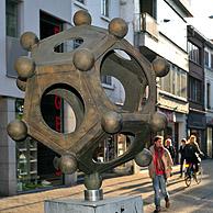 Roman dodecahedron (by Johan Lowet) in shopping street at Tongeren, Belgium