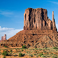 The Mittens and clouds forming over the Monument Valley Navajo Tribal Park, Arizona, USA 